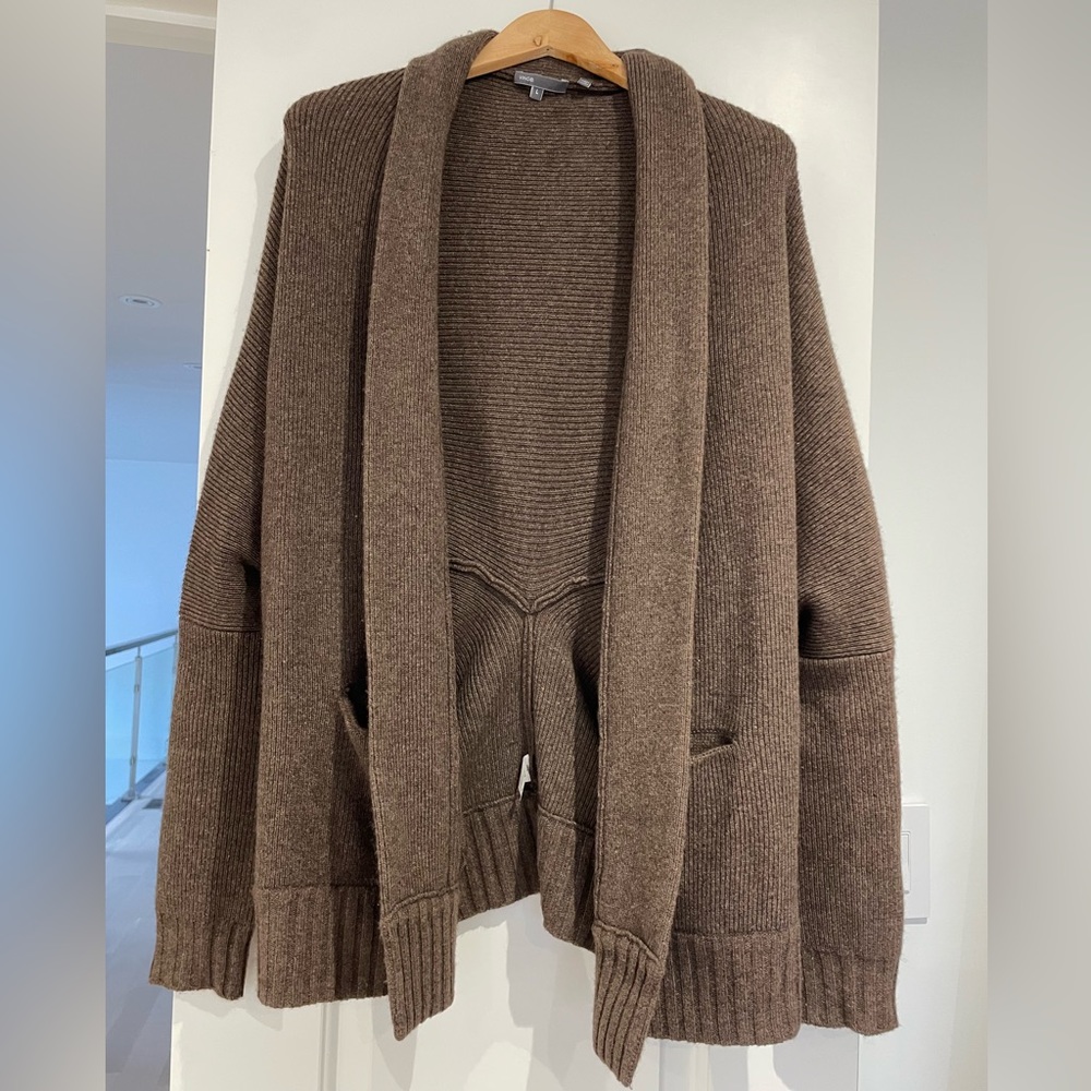 Vince brown wool and yak cardigan size L